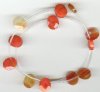 1 10x12mm Orange Quartz Faceted Oval Drop